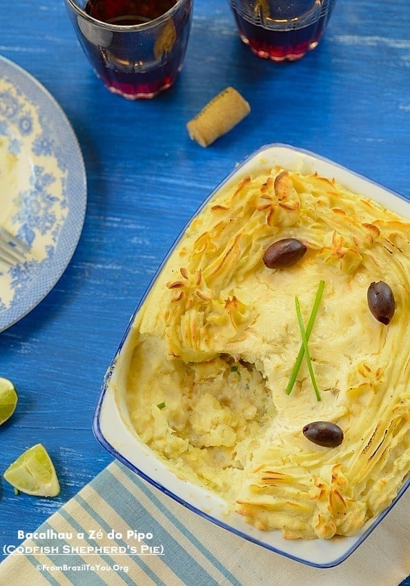 Bacalhau à Zé do Pipo - com bandinhas de limão ao lado