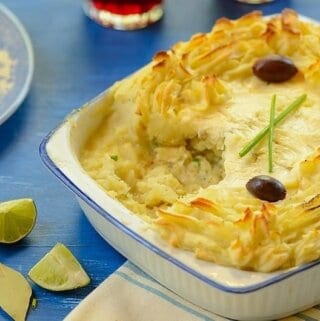 bacalhau a ze do pip partially eaten in a baking dish