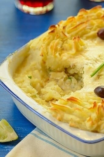 bacalhau a ze do pip partially eaten in a baking dish