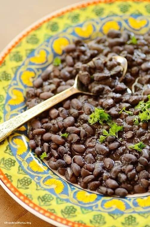 black beans in a plate