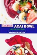 close up of acai bowl or acai na tigela
