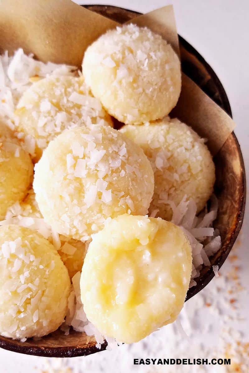 Brazilian Coconut Kisses (Beijinhos de Coco) - Easy and Delish