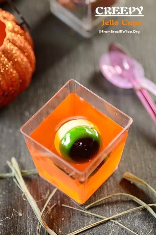 creepy jello cups made to celebrate Halloween