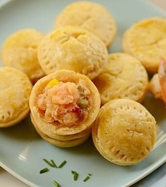 shrimp pot pies in a platter