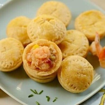 shrimp pot pies in a platter