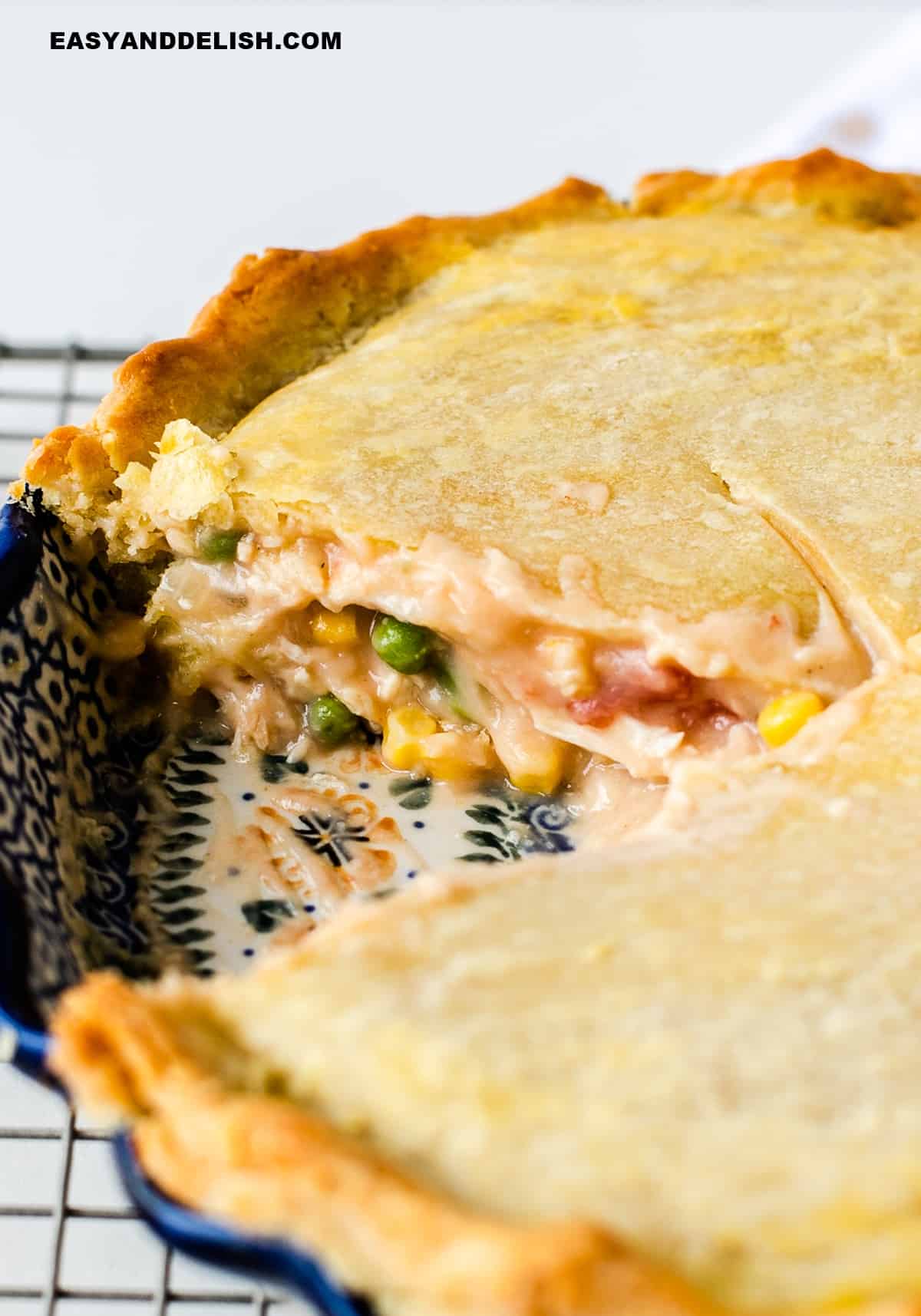 sliced chicken pot pie (empadao)