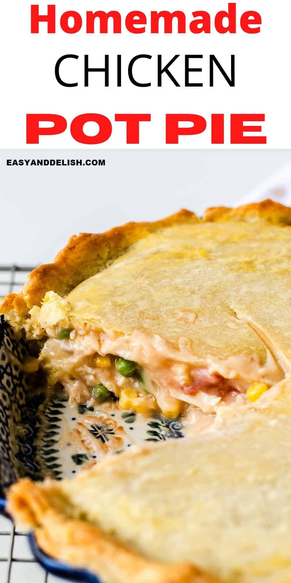 CLOSE UP OF HOMEMADE CHICKEN POT PIE-- PIN