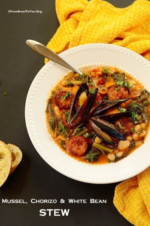 Mussel, Chorizo, and White Bean Stew Easy and Delish