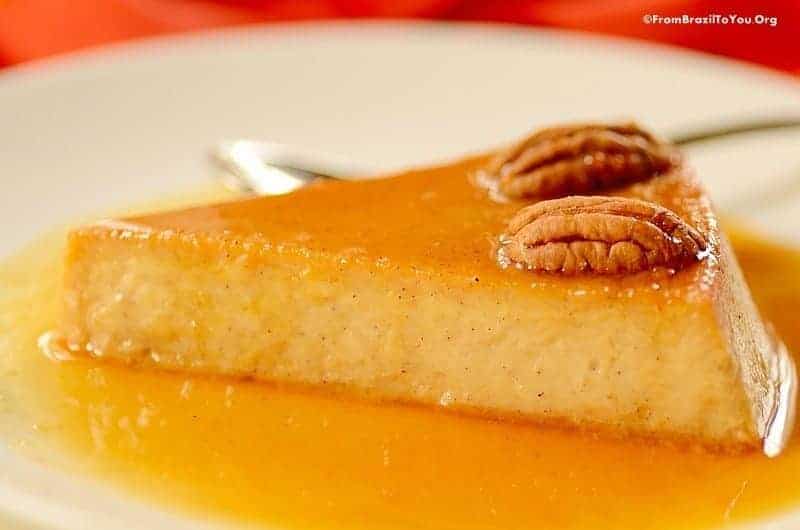 a slice of pumpkin flan