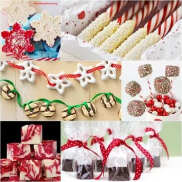 Photo montage of several Christmas food presents