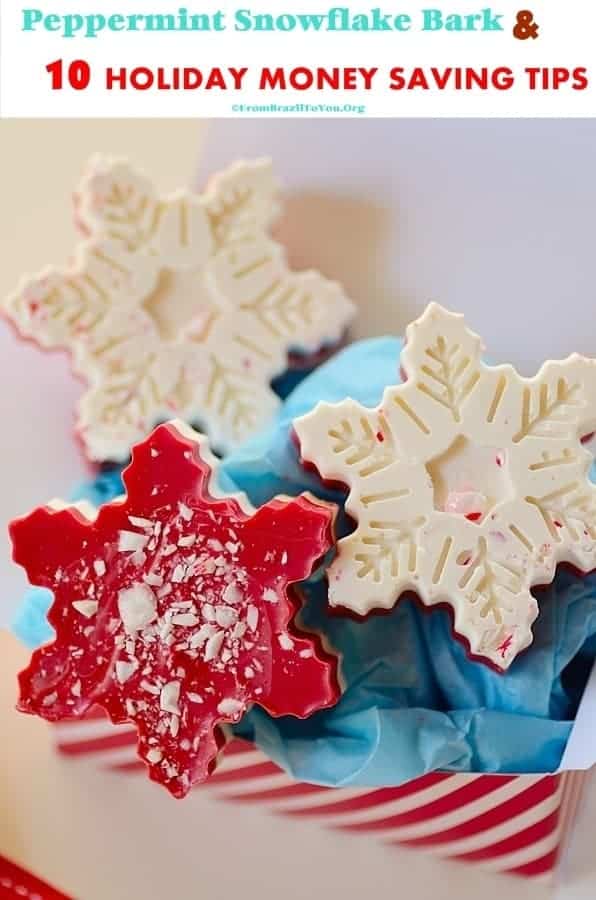 Peppermint snowflake barks shaped like snowflakes