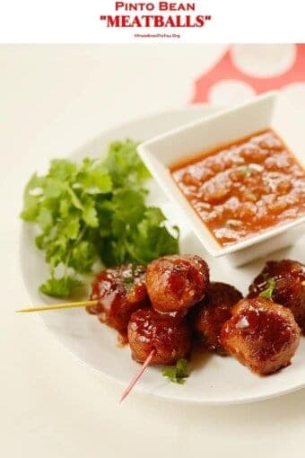 bean meatballs with sauce in a plate