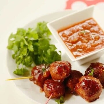 bean meatballs with sauce in a plate