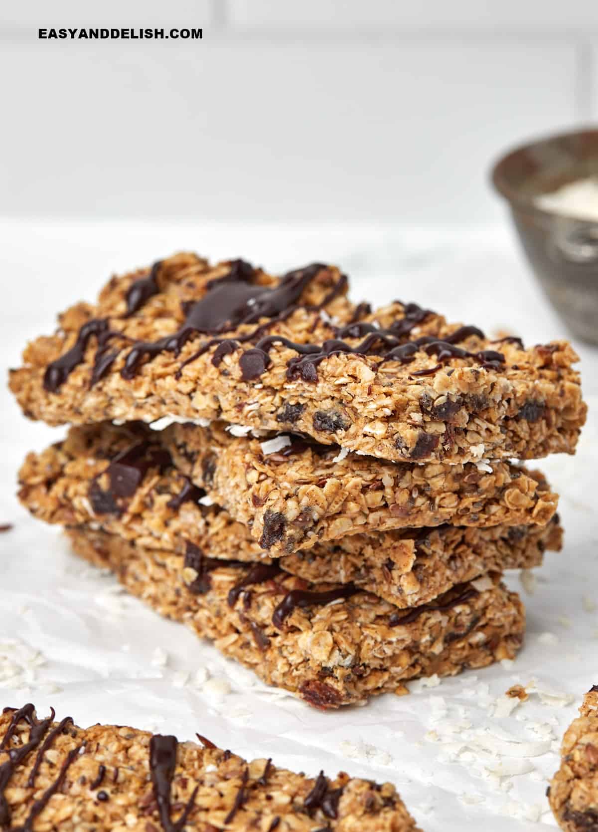 a pile of homemade energy bars.