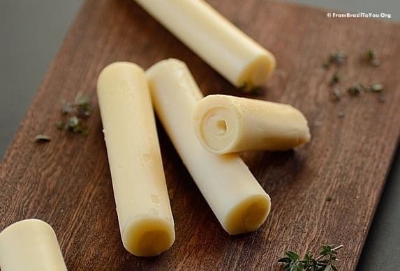 Sliced hearts of palm on a cutting board