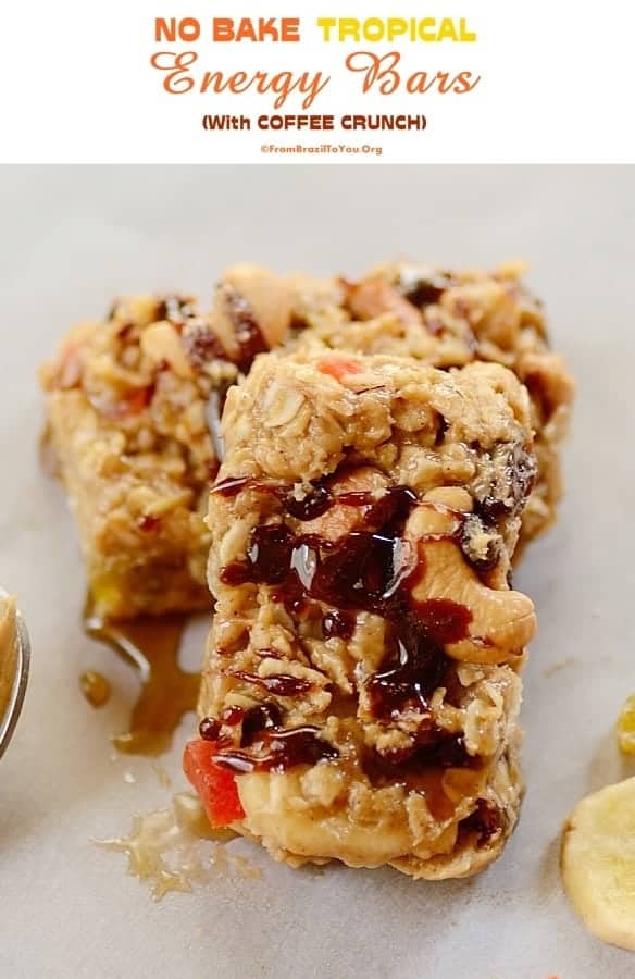 No Bake Tropical Energy Bars with Coffee Crunch