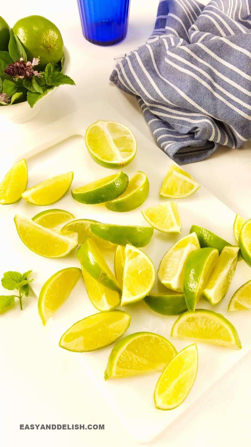 limes wedges over a table