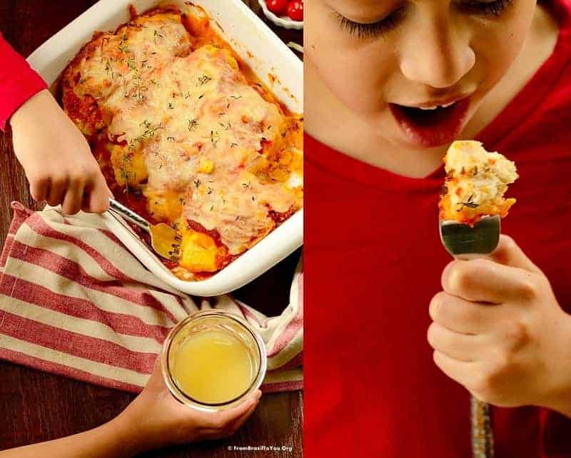 a child having dinner 