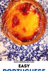 close up of easy portuguese egg tart