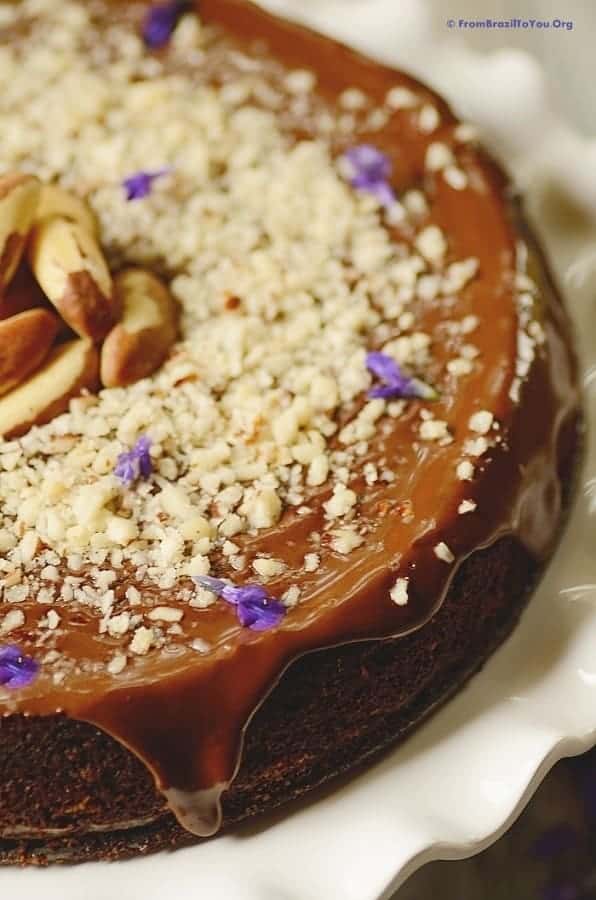 Flourless Chocolate Nut Cake close up