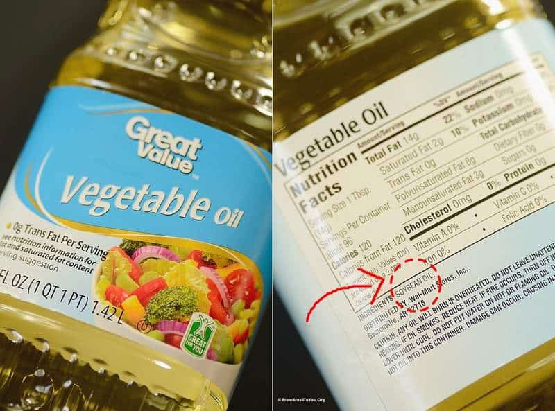 Soybean oil label