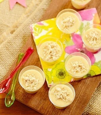 pacoca peanut mousse cups with two spoons