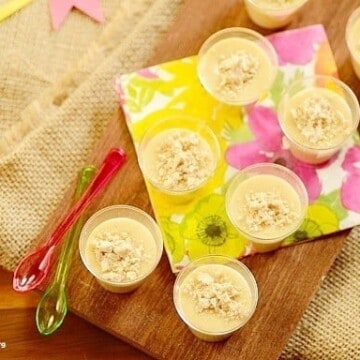pacoca peanut mousse cups with two spoons