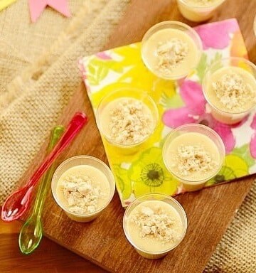 pacoca peanut mousse cups with two spoons