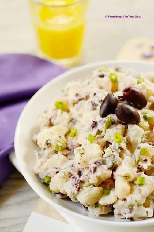 Brazilian potato salad in a bowl