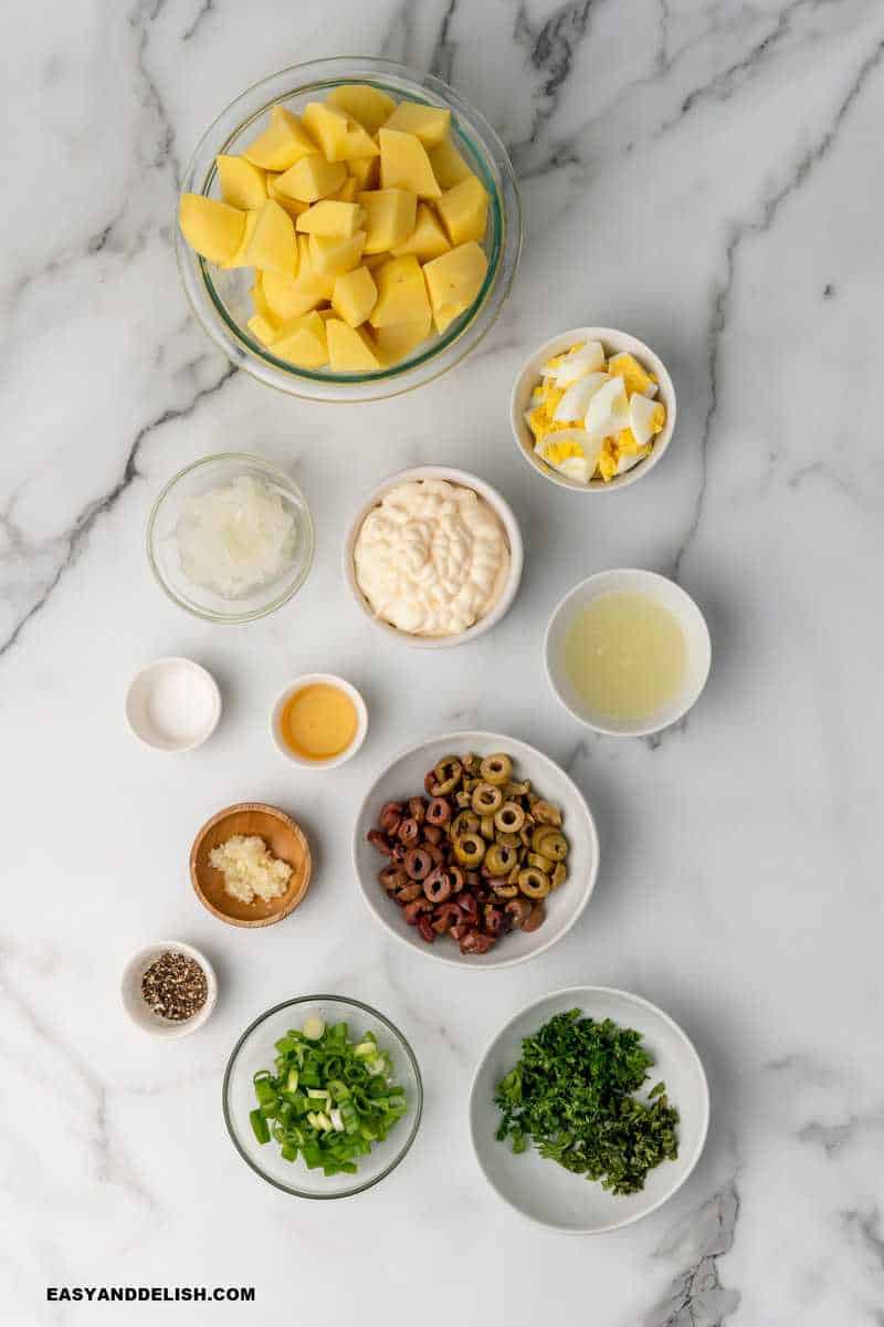 ingredients on a table