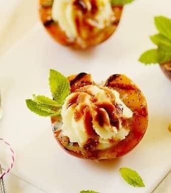 grilled-peaches-teriyaki-sauce