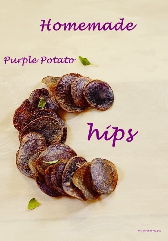 Homemade purple potato chips.