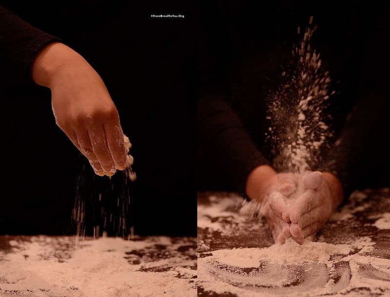 playing with tapioca flour