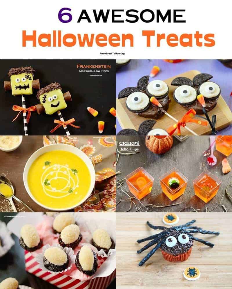 Photo montage of Halloween food treats