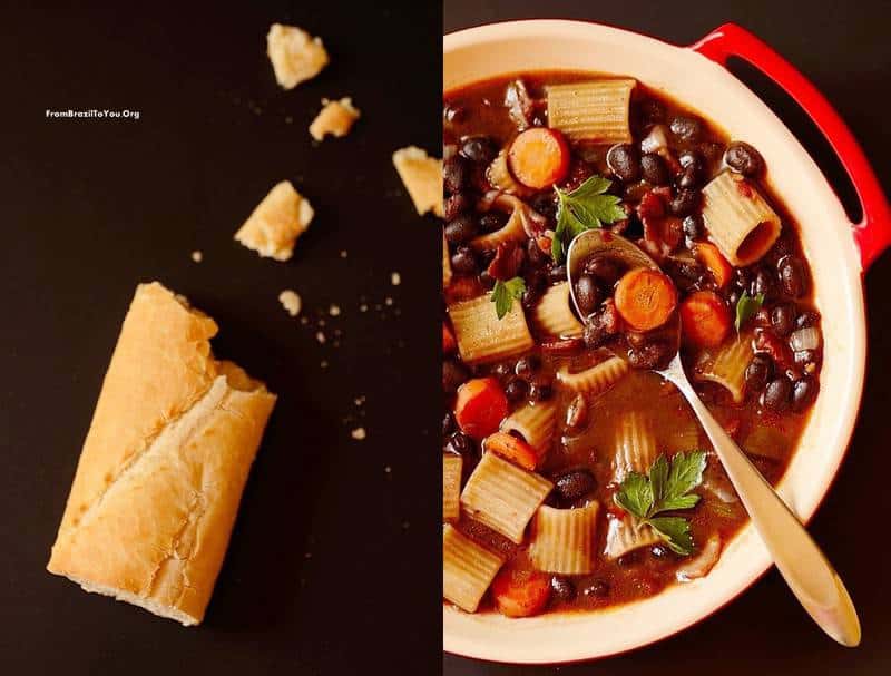 Brazilian minestrone soup in a bowl