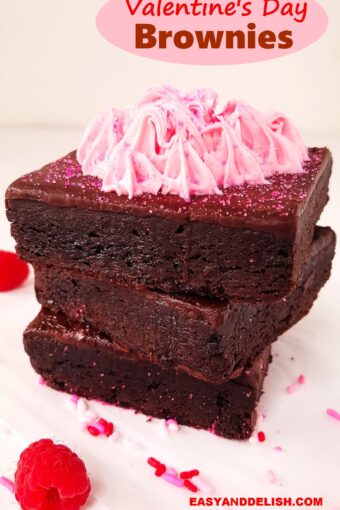 a pile of valentine's brownies