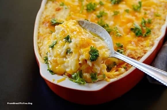 Arroz de forno misto or ham and cheese baked rice casserole