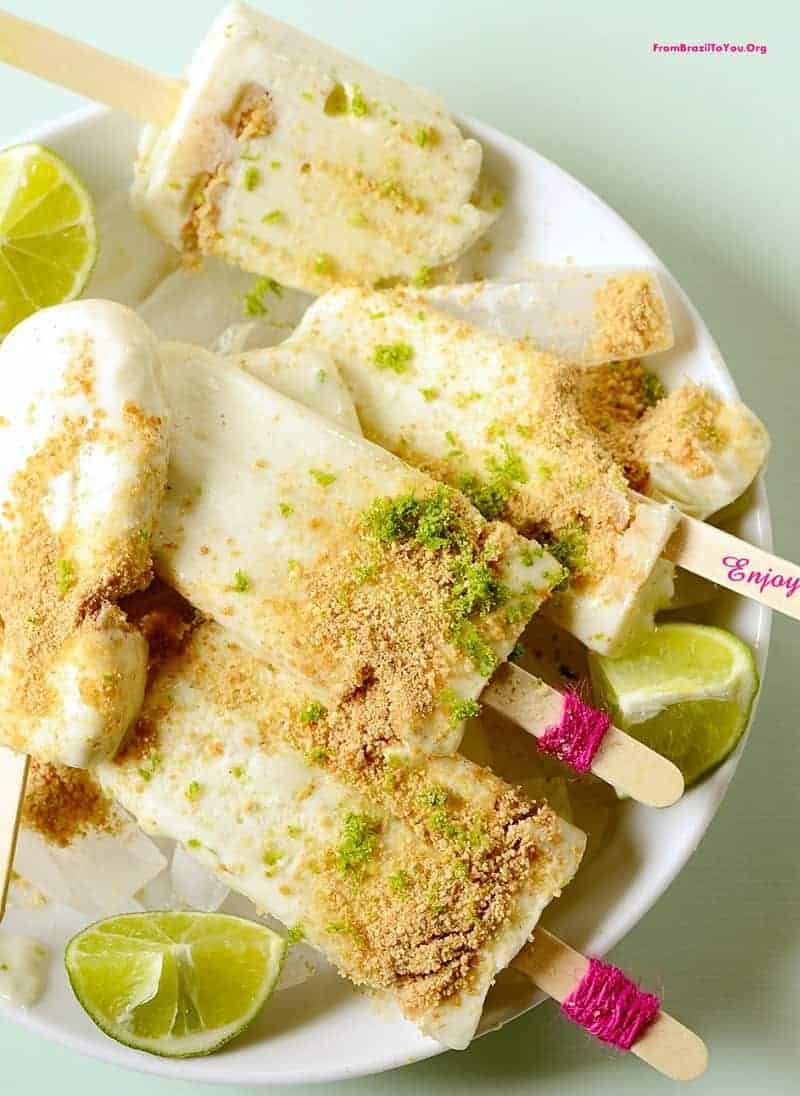 A plate of light green popsicles