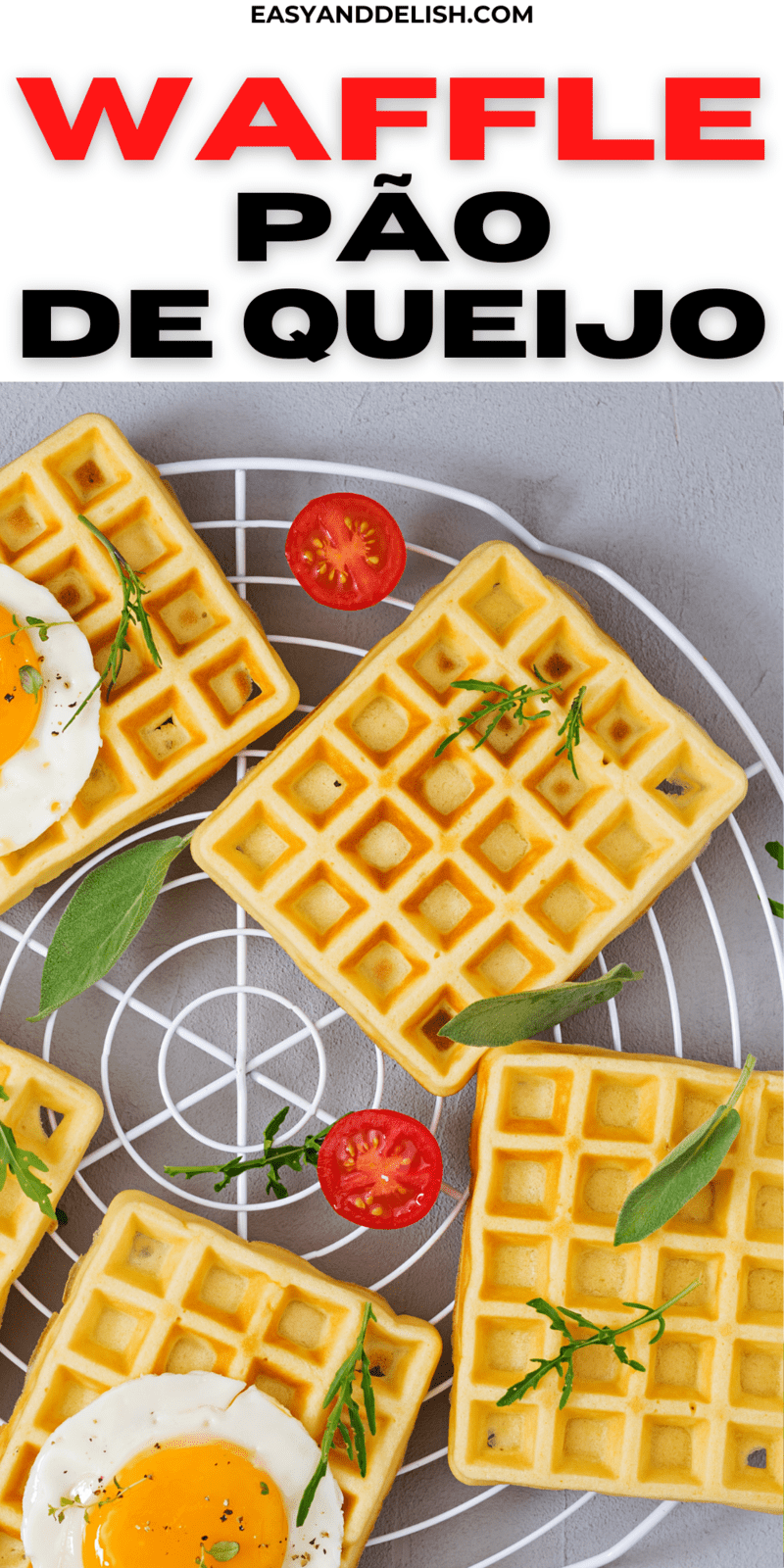 close up de waffle pão de queijo