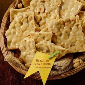 A plate of peanut brittle