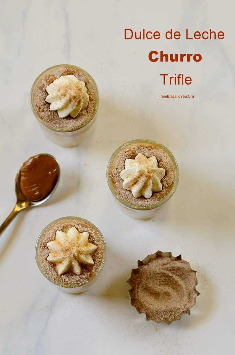 three cups of trifle dessert