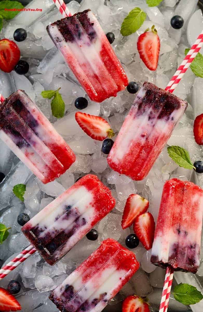 Patriotic Fruit Popsicles