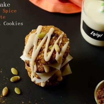 A stack of cookies on a table