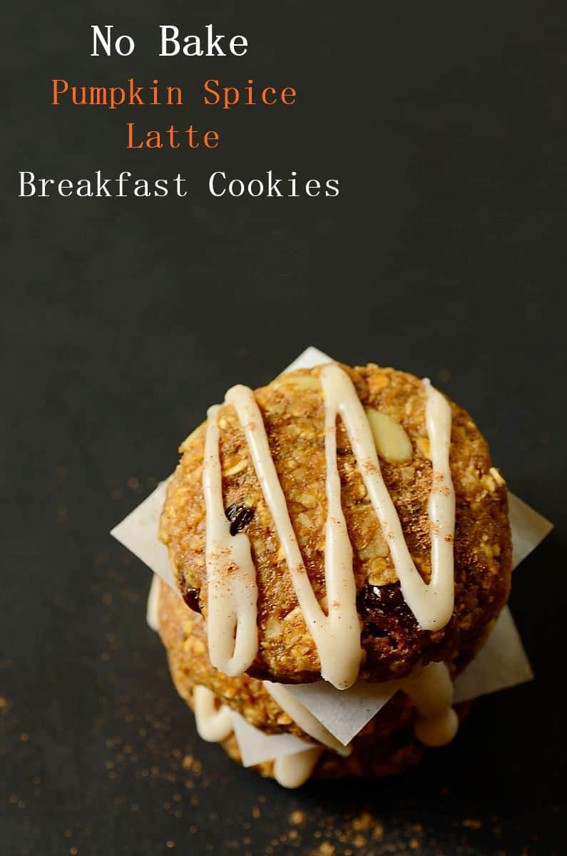no bake healthy breakfastc ookies piled up