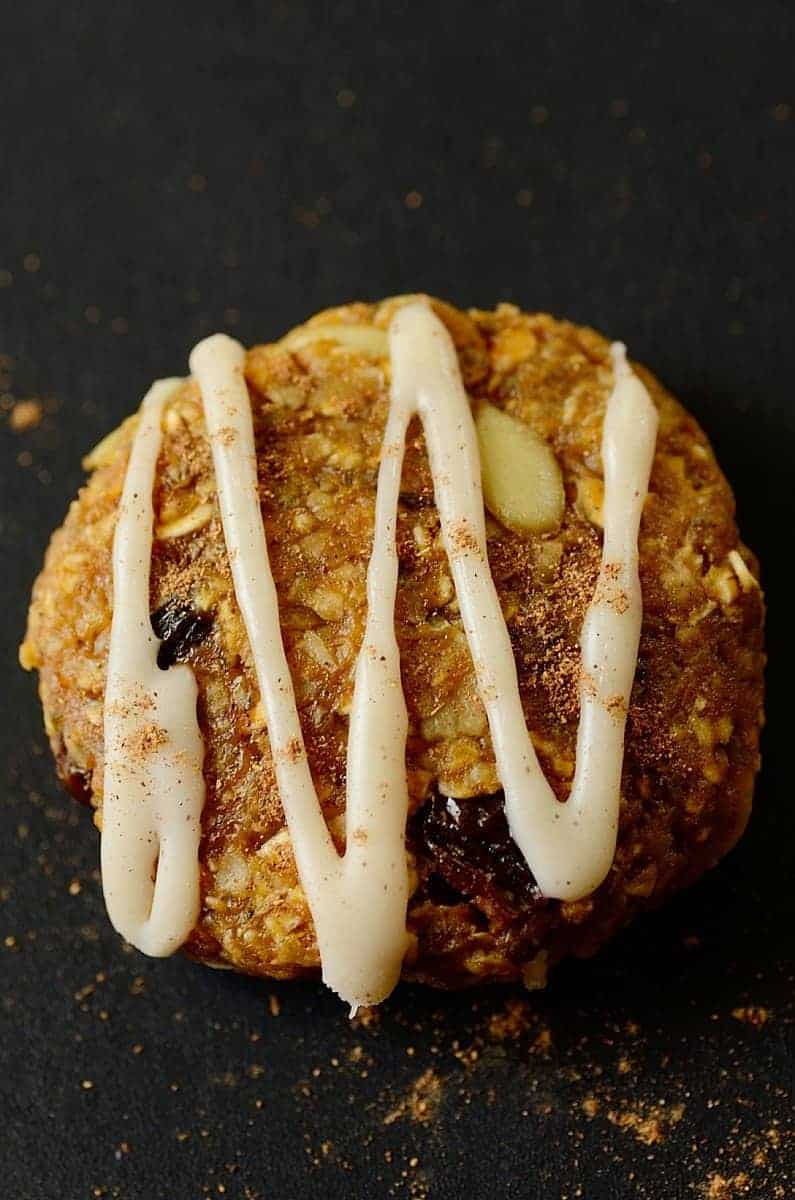 close up image for one pumpkin breakfast cookies
