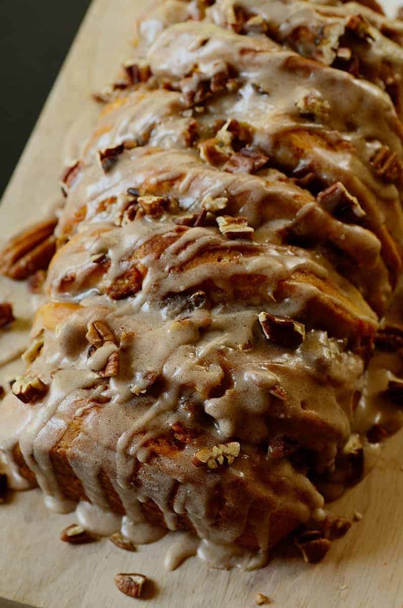 Close up image of Pumpkin Pie Spice Pull Apart Bread