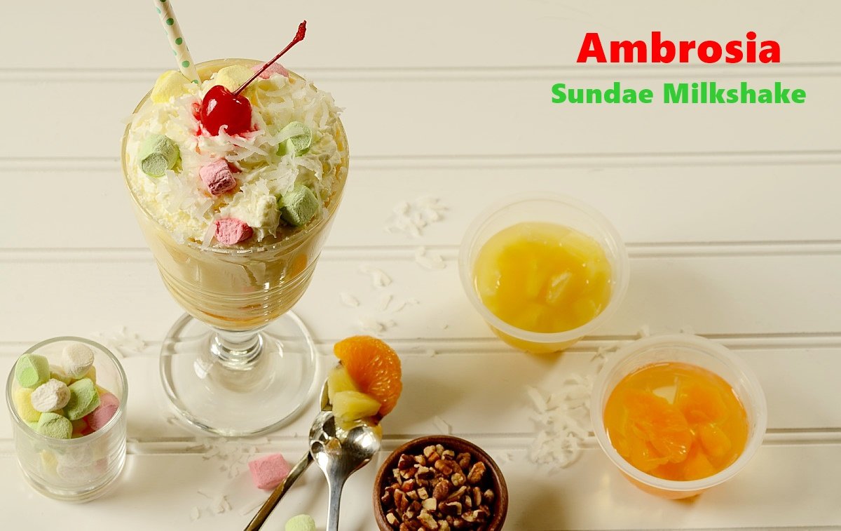 ambrosia and fruit cups on a table