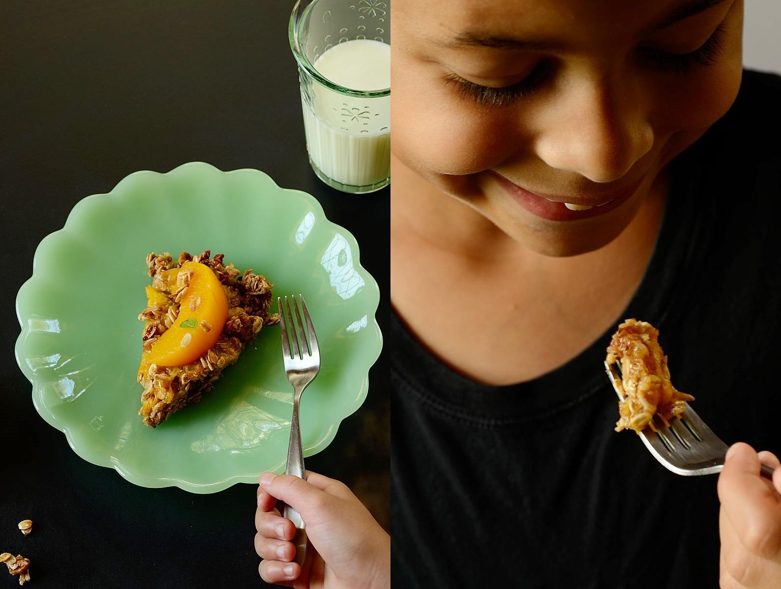 A woman holding a piece of food