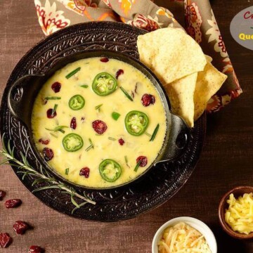 A bowl of queso fundido