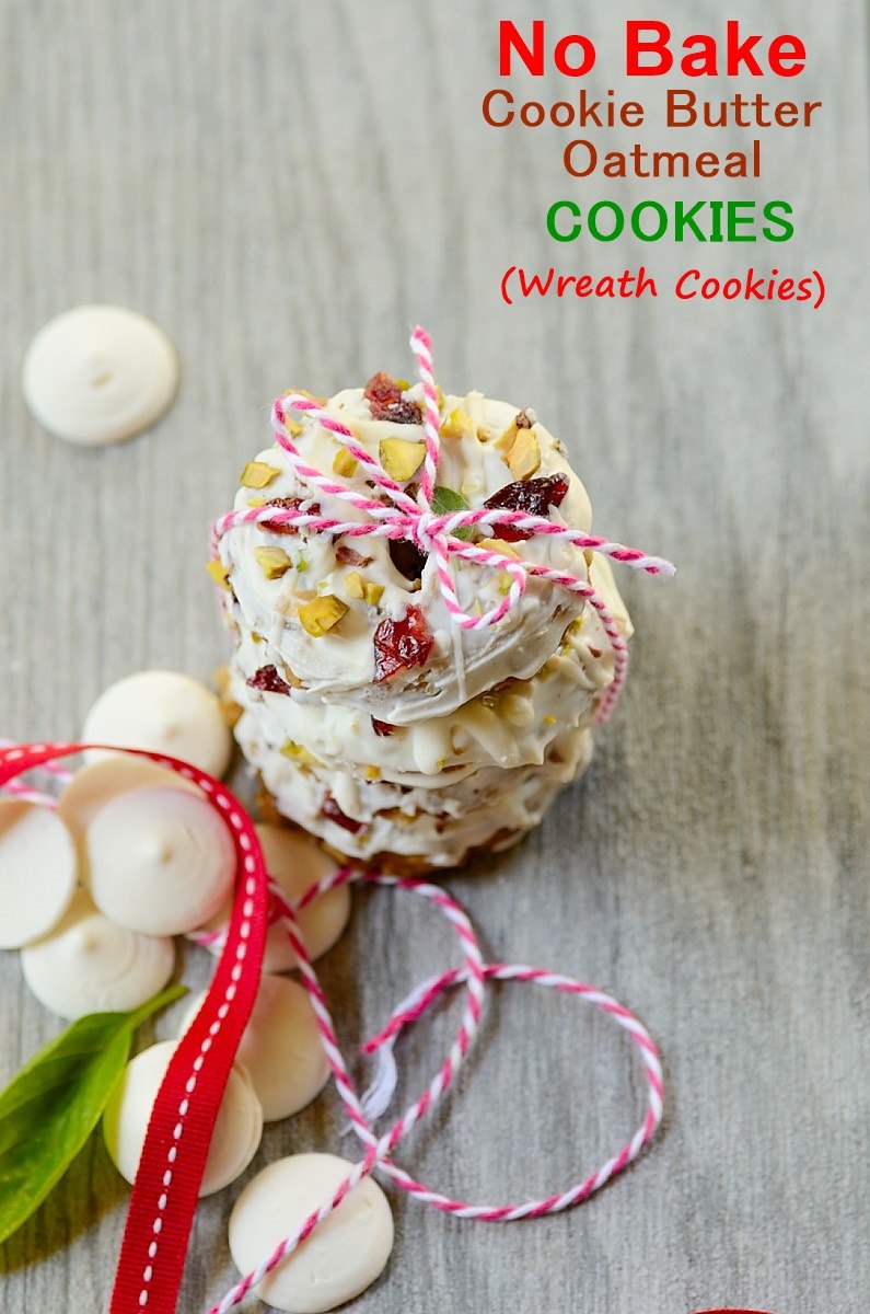 cookie butter cookies with chocolate and ribbons